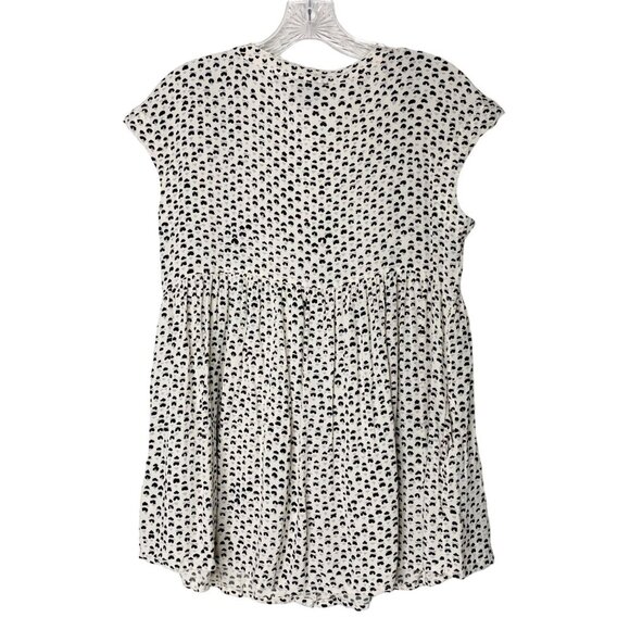 Anthropologie Vanessa Virginia Heart Print Top Women's Ladder Lace Tunic Size S - Picture 2 of 11